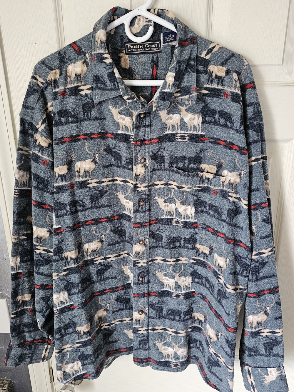 Vintage Pacific Crest Elk Pattern Cotton Flannel Shirt XXL